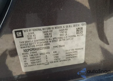 2014 Chevrolet Silverado 1500 Work Truck 2Wt z USA, uszkodzony, nr VIN 3GCPCPEH2EG319559